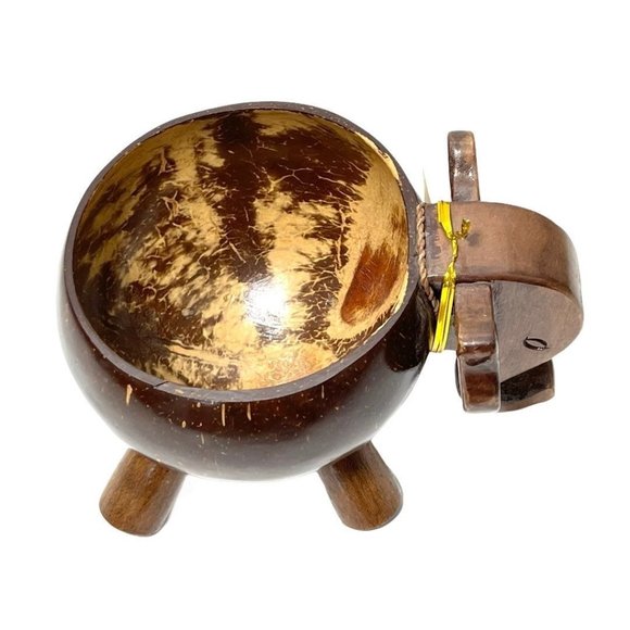 Hand Carved Wooden Elephant Bowl - Picture 7 of 12